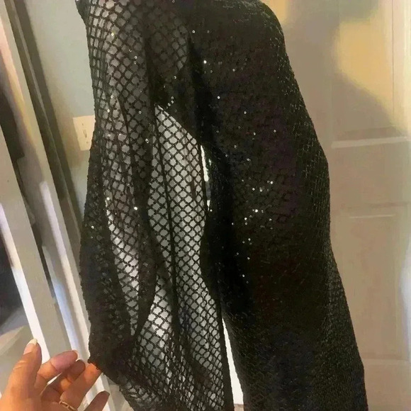 Miss ORD Plus Mermaid Black Sequin Evening Dress Size Large - Picture 7 of 12